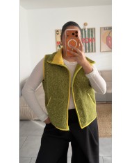 VESTE ZAZA CHOCO ET JAUNE