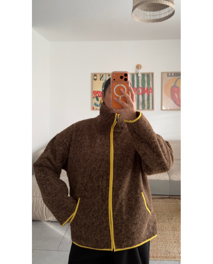 VESTE ZAZA CHOCO ET JAUNE