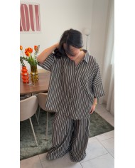 PANTALON RAYÉE KAKI