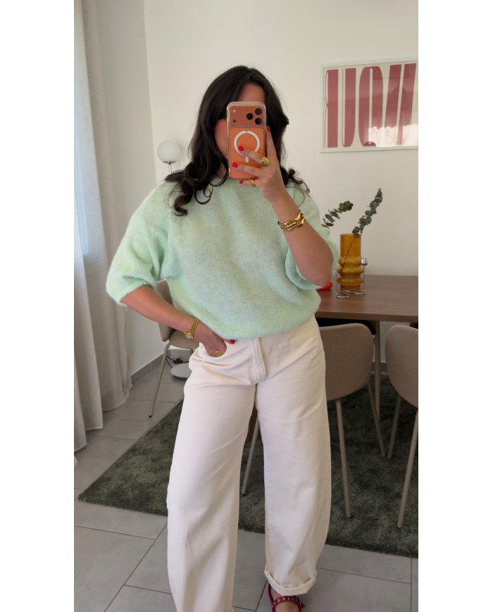 PULL COZY VERT D'EAU