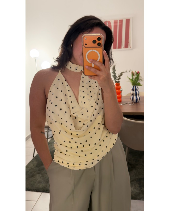 TOP À POIS JAUNE
