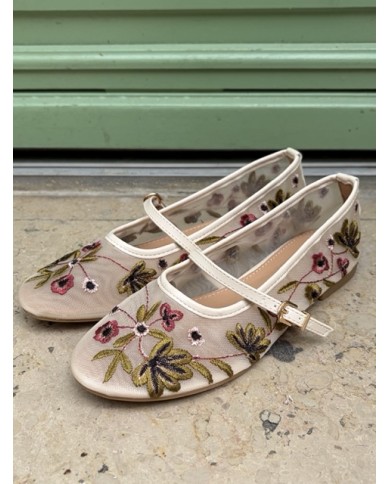 BALLERINES BRODÉES FLEUR