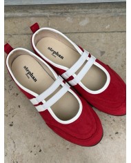 BALLERINES ROUGES À BRIDES