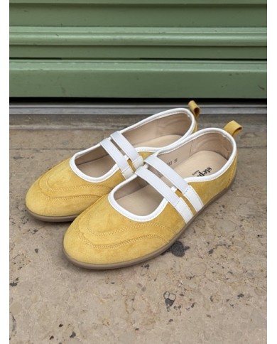 BALLERINES JAUNES À BRIDES