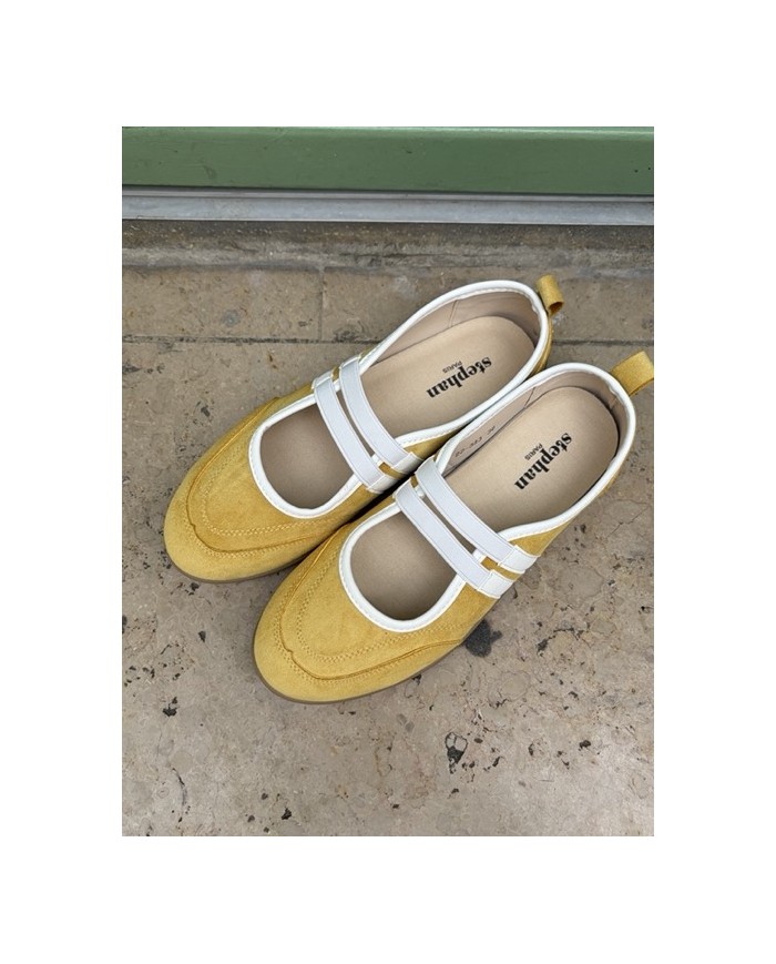 BALLERINES JAUNES À BRIDES