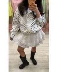 JUPE SHORT VOLANT NOIR