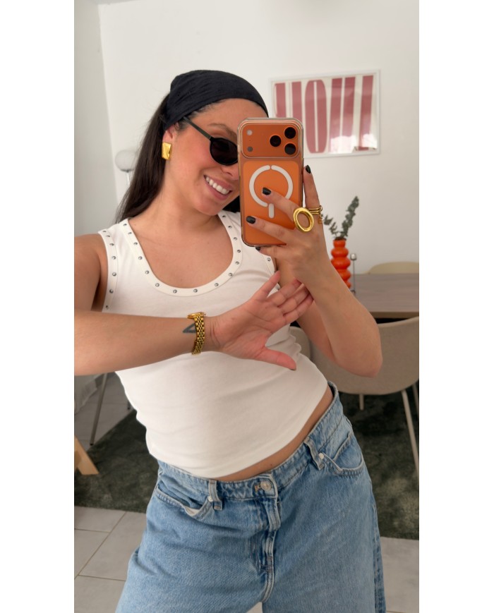 DÉBARDEUR CLOU BLANC