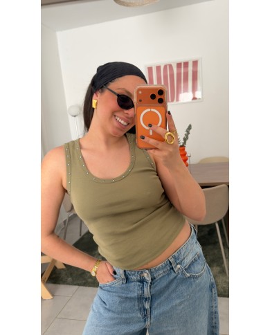 DÉBARDEUR CLOU KAKI