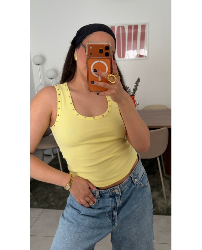 DÉBARDEUR CLOU JAUNE