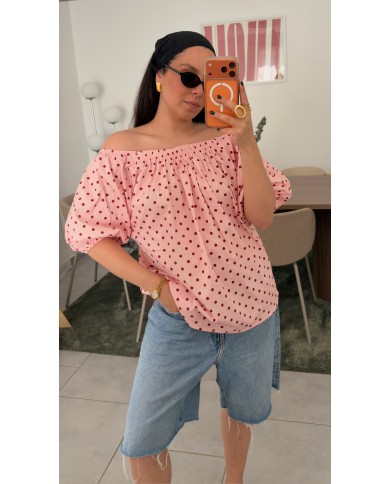 TOP VOLUME DOS NU À POIS ROSE