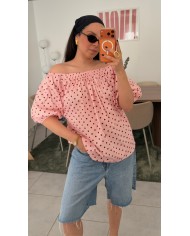 TOP VOLUME DOS NU À POIS BLANC