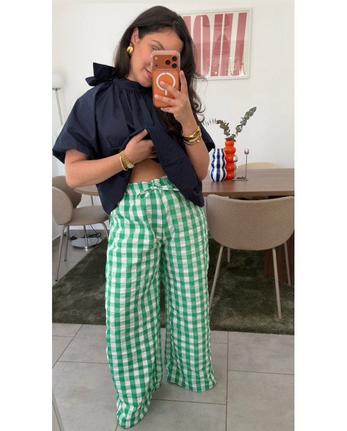 PANTALON VICHY VERT