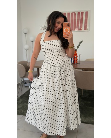 ROBE À POIS BLANC