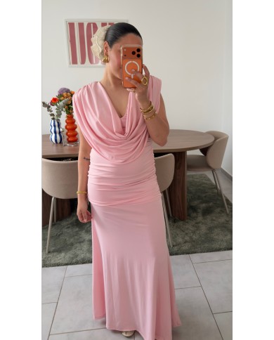 ROBE DRAPÉE ROSE