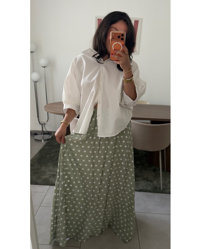 JUPE À POIS VERT
