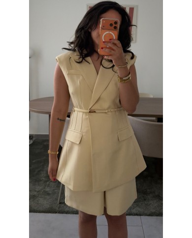 BLAZER SANS MANCHE JAUNE