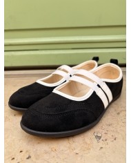 BALLERINES NOIR À BRIDES