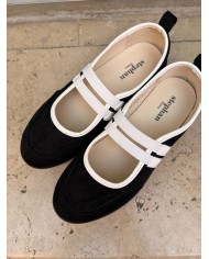 BALLERINES NOIR À BRIDES