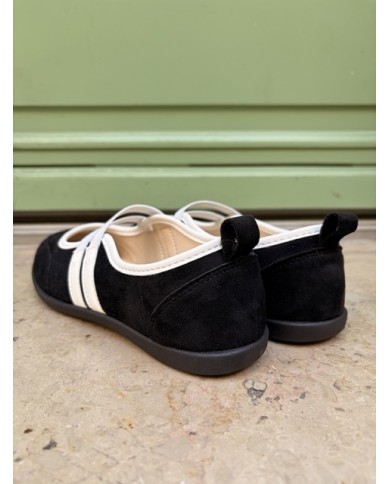 BALLERINES NOIR À BRIDES