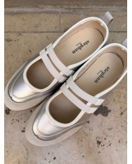 BALLERINES ARGENTÉ À BRIDES