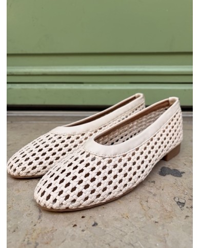 BALLERINES TRESSÉES BEIGE