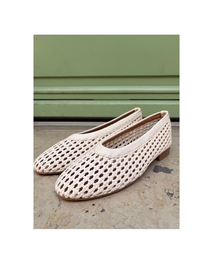 BALLERINES TRESSÉES BEIGE