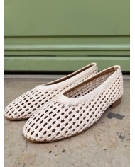 BALLERINES ARGENTÉ À BRIDES