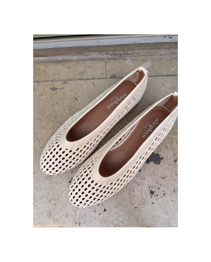 BALLERINES TRESSÉES BEIGE