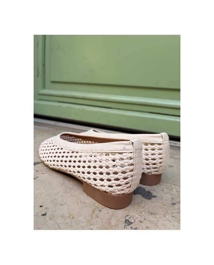 BALLERINES TRESSÉES BEIGE