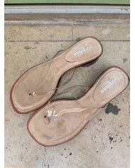 SANDALES À TALONS BEIGE