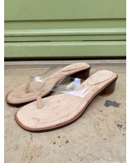 SANDALES À TALONS BEIGE