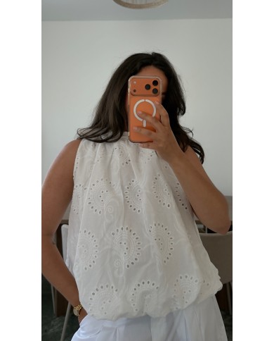 TOP BRODERIE ANGLAISE DOS NU