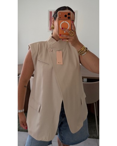 BLAZER MAO SANS MANCHE BEIGE