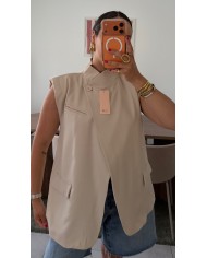 BLAZER MAO SANS MANCHE BEIGE