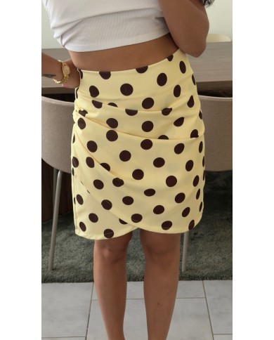 JUPE JAUNE À POIS