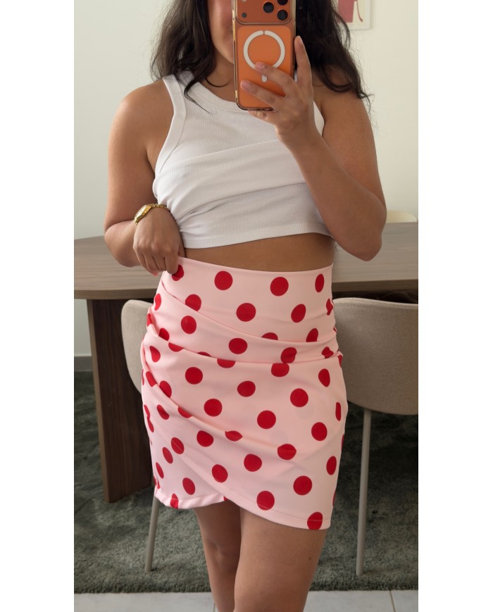 JUPE ROSE À POIS