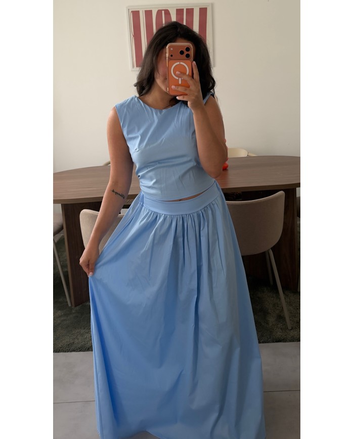 JUPE ENSEMBLE BLEU CIEL