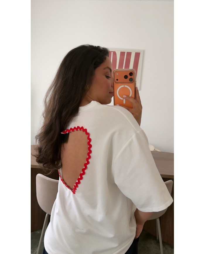 T-SHIRT COEUR BLANC