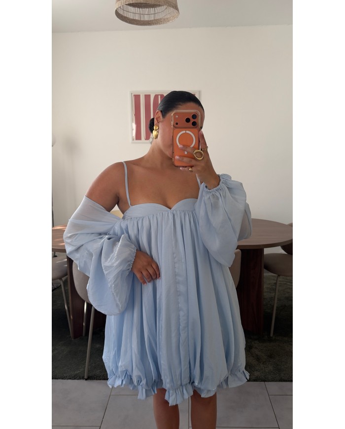 ROBE BOUFFANT BLEU