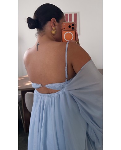 ROBE BOUFFANT BLEU