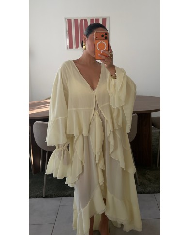 ROBE VOLANTE JAUNE