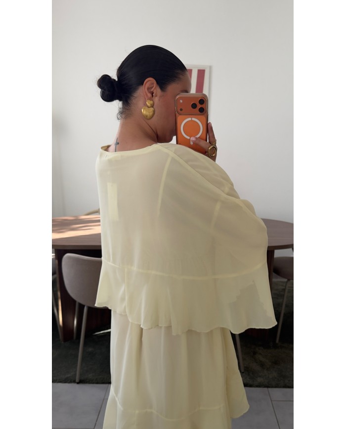 ROBE VOLANTE JAUNE