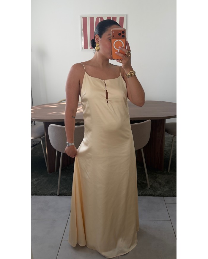 ROBE SATIN JAUNE