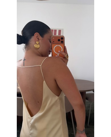 ROBE SATIN JAUNE