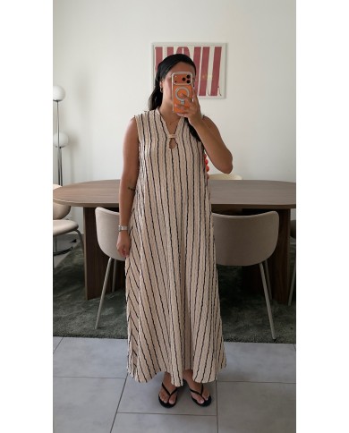 ROBE RAYÉE CAMEL