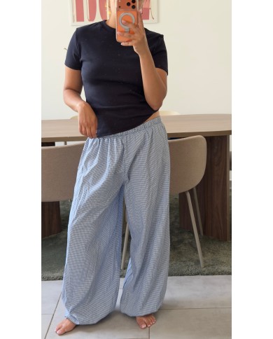 PANTALON VICHY BLEU