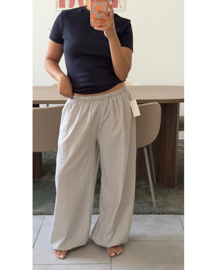 PANTALON VICHY GRIS
