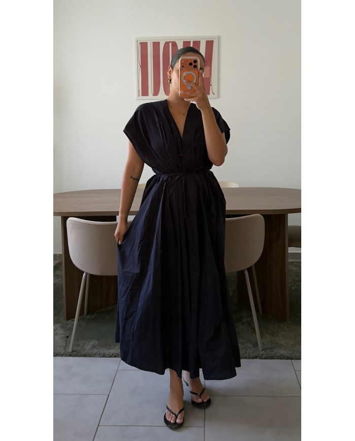 ROBE CEINTRÉE MARINE