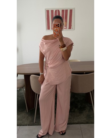 PANTALON FLUIDE ROSE