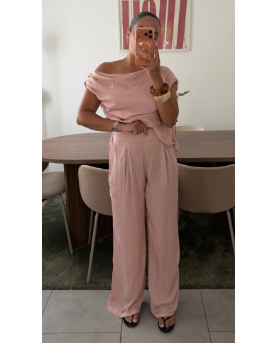 PANTALON FLUIDE ROSE